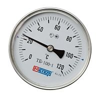 Термометр биметалический МЕТЕР ТБ-100-1  L= 100 мм кл.1,5 (с латун.гильзой G1/2)