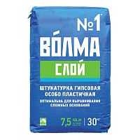 Штукатурка гипсовая универсальная белая Волма слой, 30 кг 