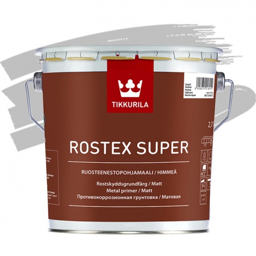 Грунт ROSTEX SUPER светло-серый 3л для кровли