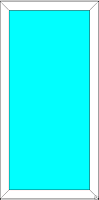 Окно ПВХ 600*1200 мм, профиль Brusbox 60 Aero, белый, 2-х камерное,глухое.