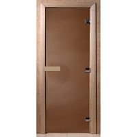 Дверь Doorwood "Теплая ночь" стекло матовое, бронза, 700*1900 мм, стекло 8 мм, 3 петли, коробка хвоя