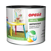 Эмаль Ореол акриловая быстросохнущая, глянцевая белая, 2,5 кг