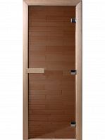 Дверь Doorwood, стекло бронза, 700*1900 мм, стекло 8 мм, 3 петли, коробка ольха 