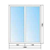 Окно ПВХ 1000*1200 мм, профиль Brusbox 60 Aero, 2-хсекционное глухое
