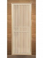 Дверь банная, 760*1900*30 мм, массив липа, коробка осина