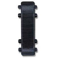 Соединитель для плинтуса Идеал 55мм  с кабель-каналом и мягким краем, венге черный (302)