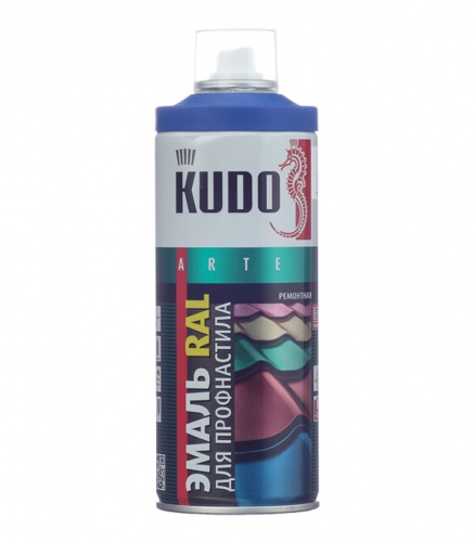 Эмаль для металлочерепицы и профнастила Kudo RAL 5005 синий, 520 мл.