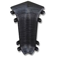 Угол внутренний для плинтуса Идеал 55мм текстурный, венге черный (302)