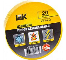 Изолента IEK ПВХ класс А 0,18*19мм*20м желтая 