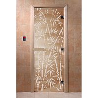 Дверь Doorwood " Бамбук и бабочки" стекло прозрачное 1800*700мм, коробка ( ольха,береза)