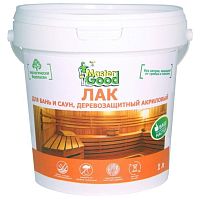 Лак для бань и саун Master Good акриловый полуматовый, 1л 