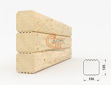 Брус профилированный 130*135*6000мм. Профиль гребенка, камерной сушки