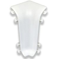 Угол внутренний для плинтуса Идеал 55мм текстурный, белый (001)