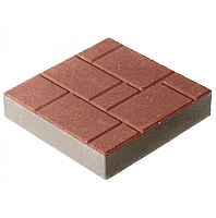 Тротуарная плитка бетонная ,300*300*60 мм красная с рисунком (0,09м2)